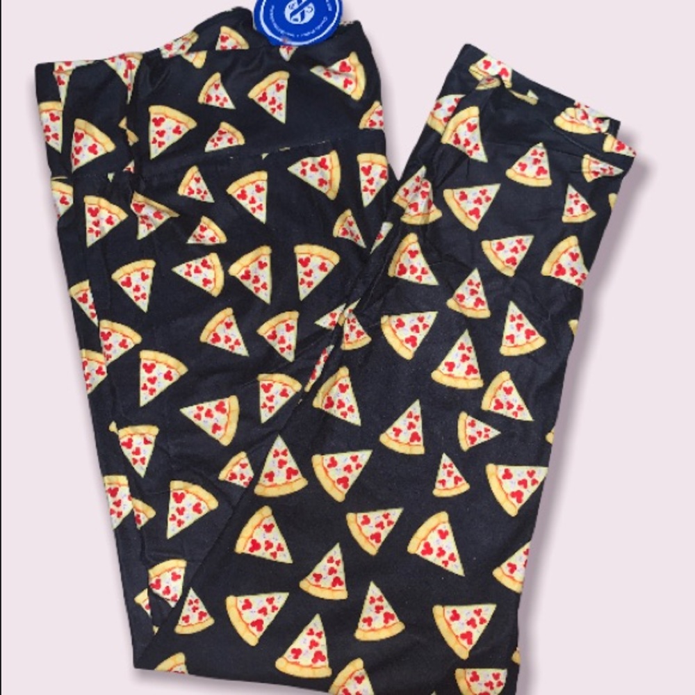 New Disney Park Snacks Pizza Mickey Mouse Leggings TC2 Plus Size 2x 3x